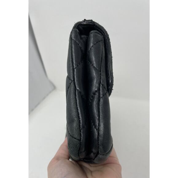 Michael Kors Black Quilted Leather Clutch Purse Wallet Top‎ Handle 9" X 6" RARE - Picture 4 of 14